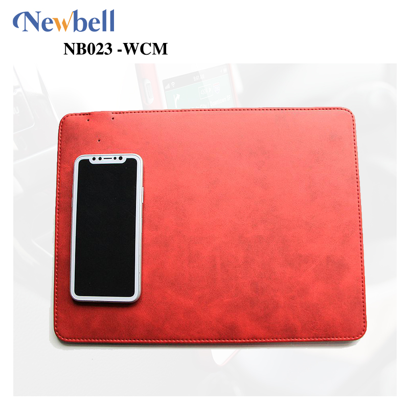 NB023-WCM Leather Mouse Pad with Wireless Charger
