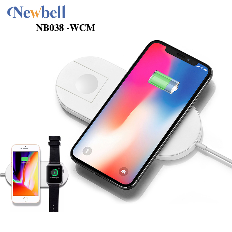 NB038-WCM Wireless Charger Pad for iWatch and Smart Phone with Qi Enabled